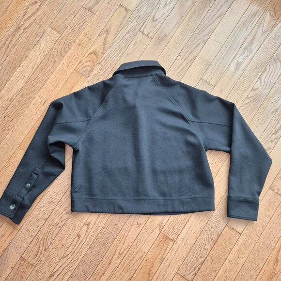 Athleta XXS Allure Shirt Jacket, Black Oversized Top Layer Work Travel - Picture 6 of 16